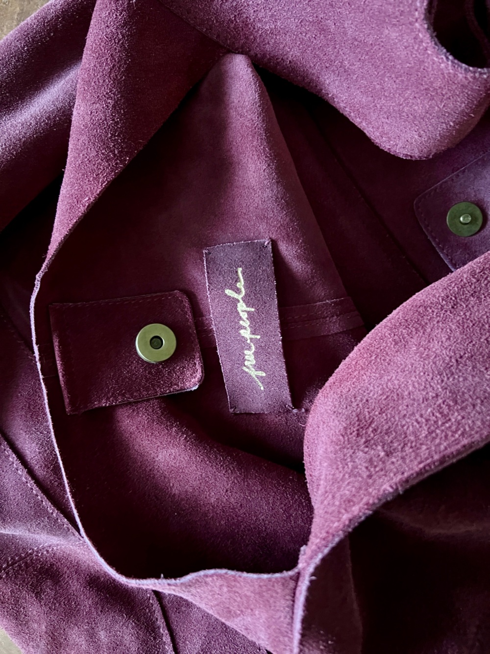 The Free People Jessa Suede Carryall in Wild Mulberry - 100% Leather - Picture 9 of 10